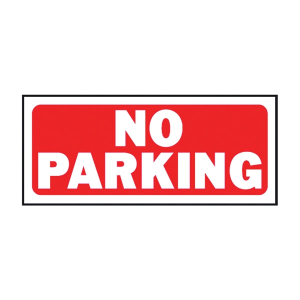 HY-KO 23002 Fence Sign, Rectangular, NO PARKING, White Legend, Red Background, Plastic, 14 in W x 6 in H Dimensions