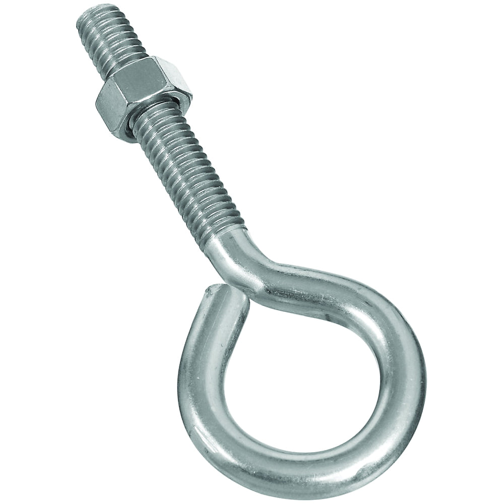 National Hardware N221-648 Eye Bolt, 3/8-16 Thread, 2 in L Thread, 1 in ID Dia Eye, 2.35 in L Shank, 160 lb Working Load