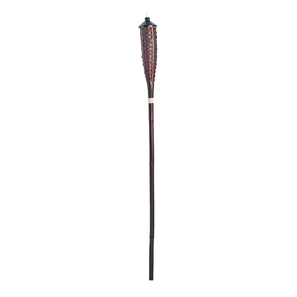 Seasonal Trends Y2569 Habi Bamboo Torch, 3.54 in H, Bamboo, Fiberglass, and Metal, Brown, Mahogany Finish