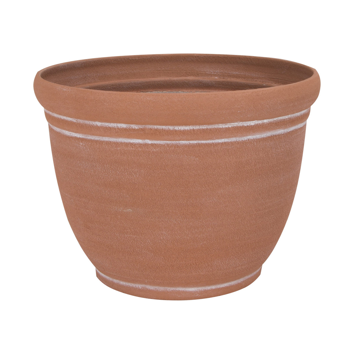 Landscapers Select Planter, 13 in Dia, Round, Resin, Terra Cotta