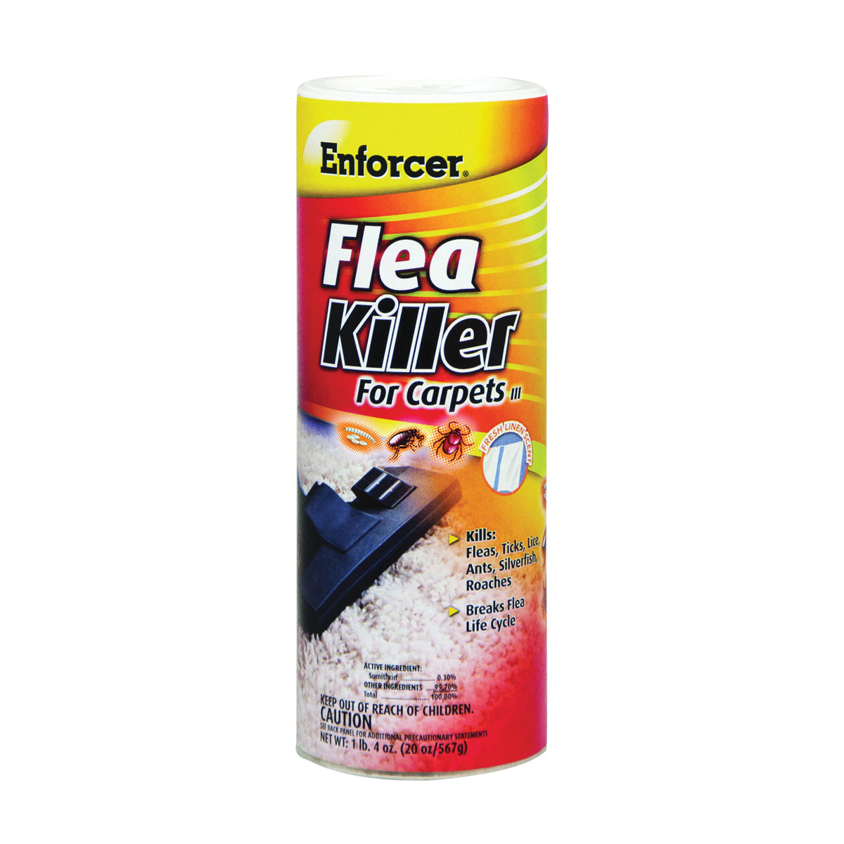 Enforcer EFKIR203 Flea Killer, Powder, 20 oz Can
