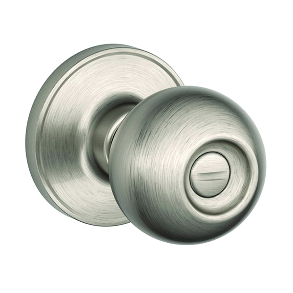 Schlage Corona Series J40 CNA 619 Privacy Door Knob, Brass, Satin Nickel