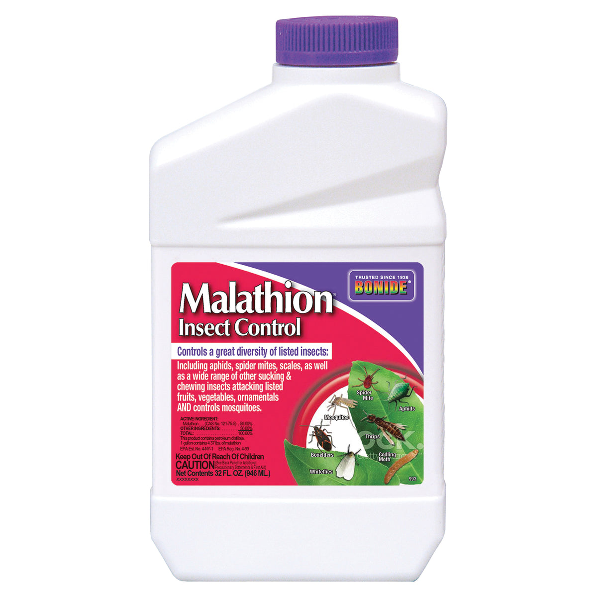 Bonide Malathion 993 Insect Control, Liquid, Spray Application, 1 qt Bottle