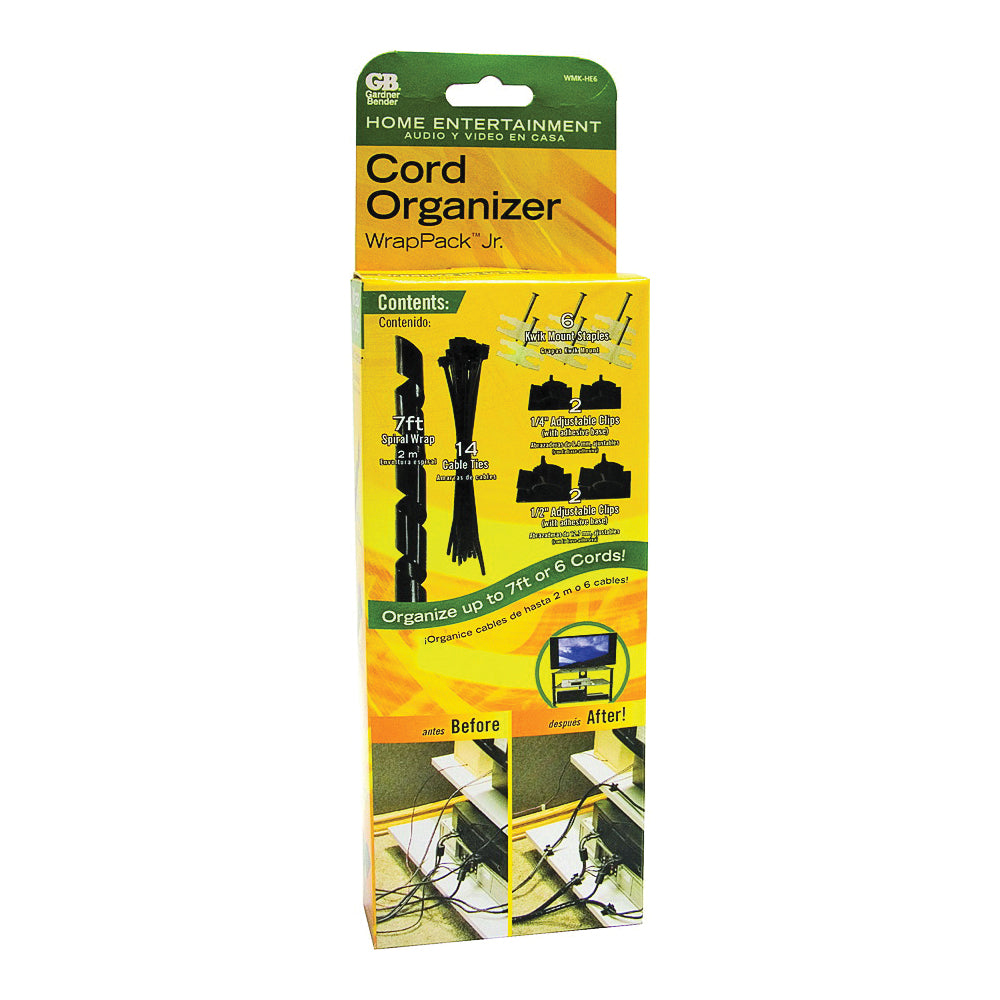 GB WMK-HE6 Cord Organizer Kit, Black