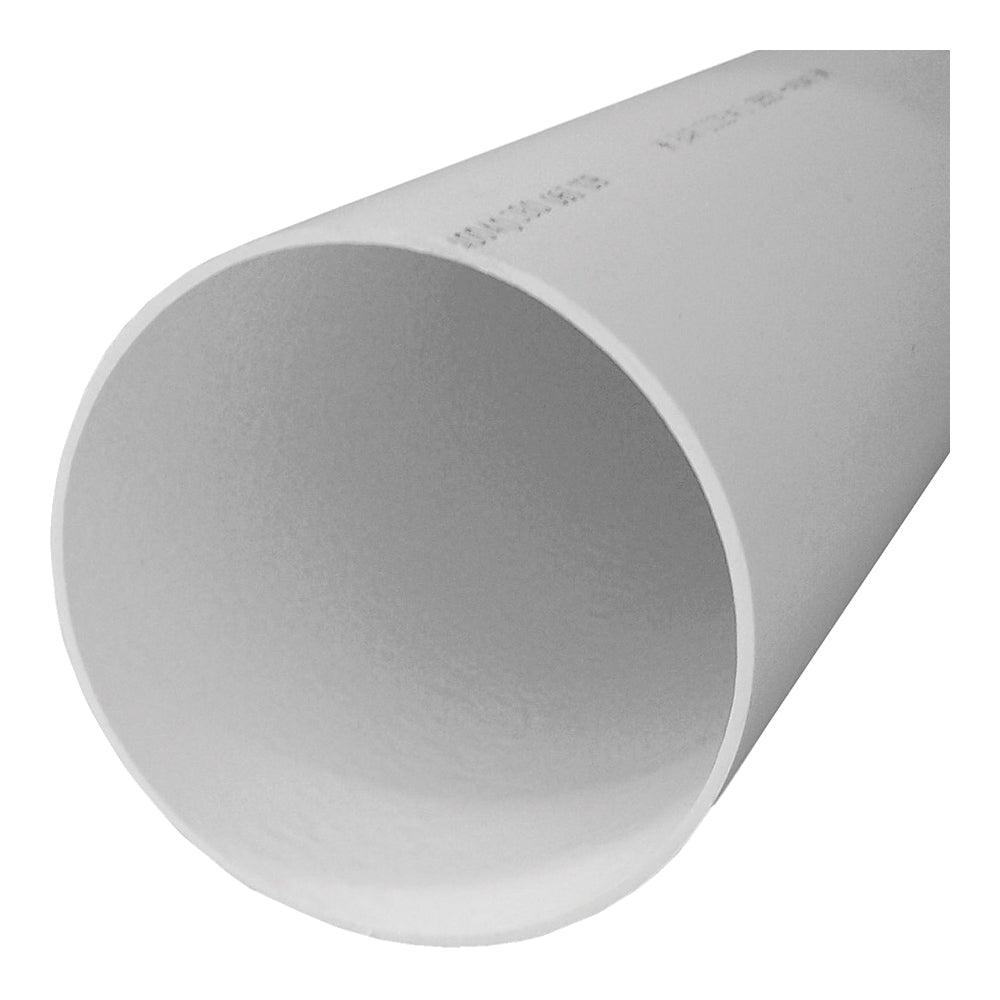 GENOVA 40030 Sewer and Drain Pipe, 4 in, 10 ft L, White