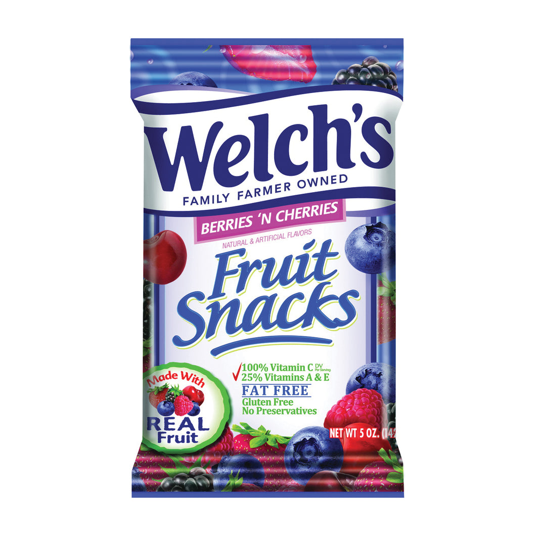 Welch's WBNC12 Fruit Snack, Berry, Cherry Flavor, 5 oz Bag