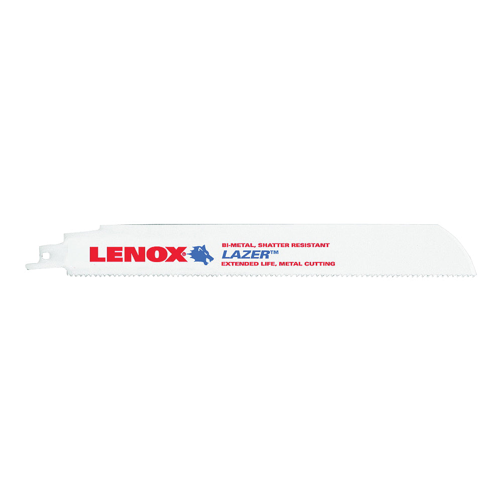 Lenox LAZER 24905T9110R Reciprocating Saw Blade, 1 in W, 9 in L, 10 TPI, HSS Cutting Edge