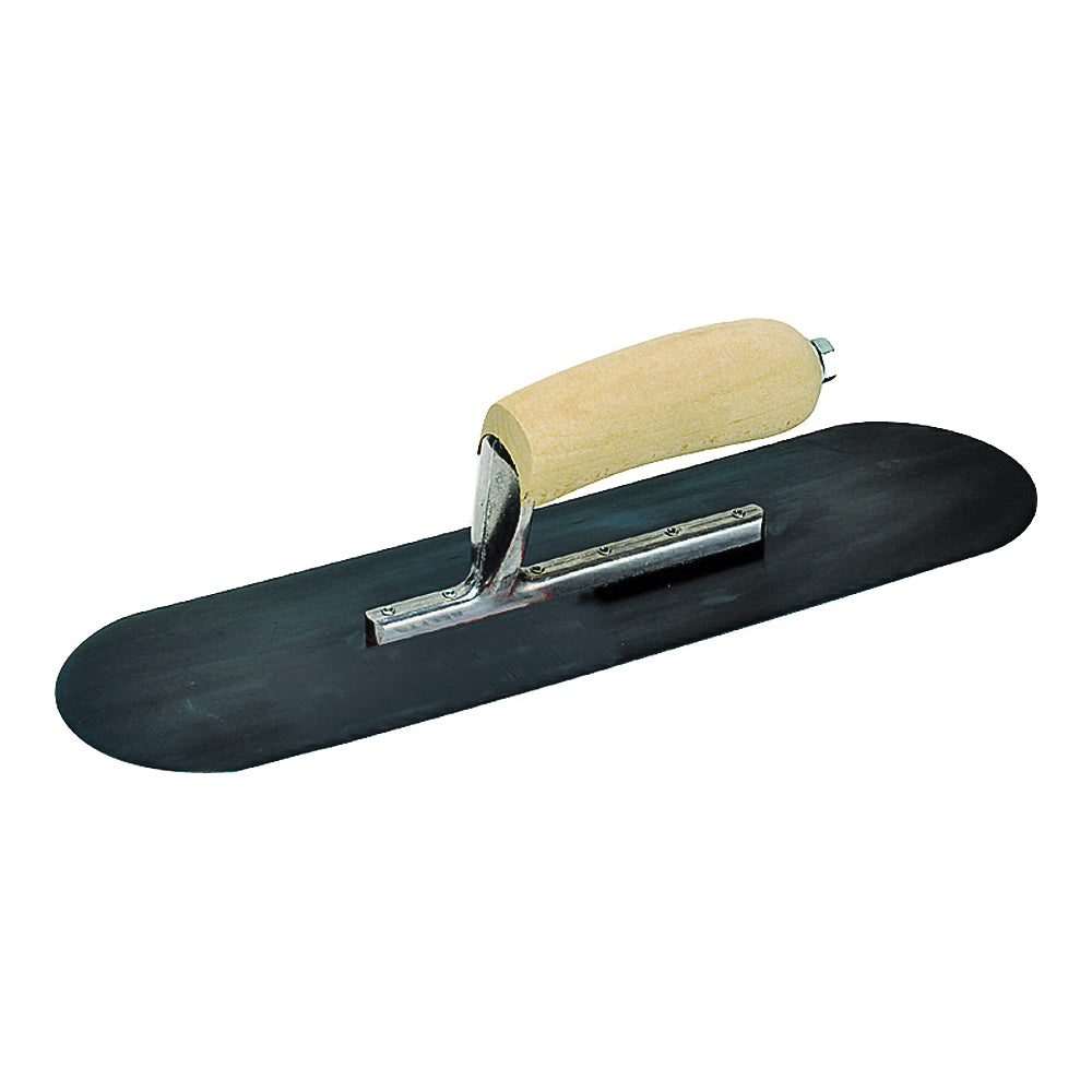 QLT PT144B Pool Trowel, Steel Blade, Curved Handle, Wood Handle, 4 in OAW