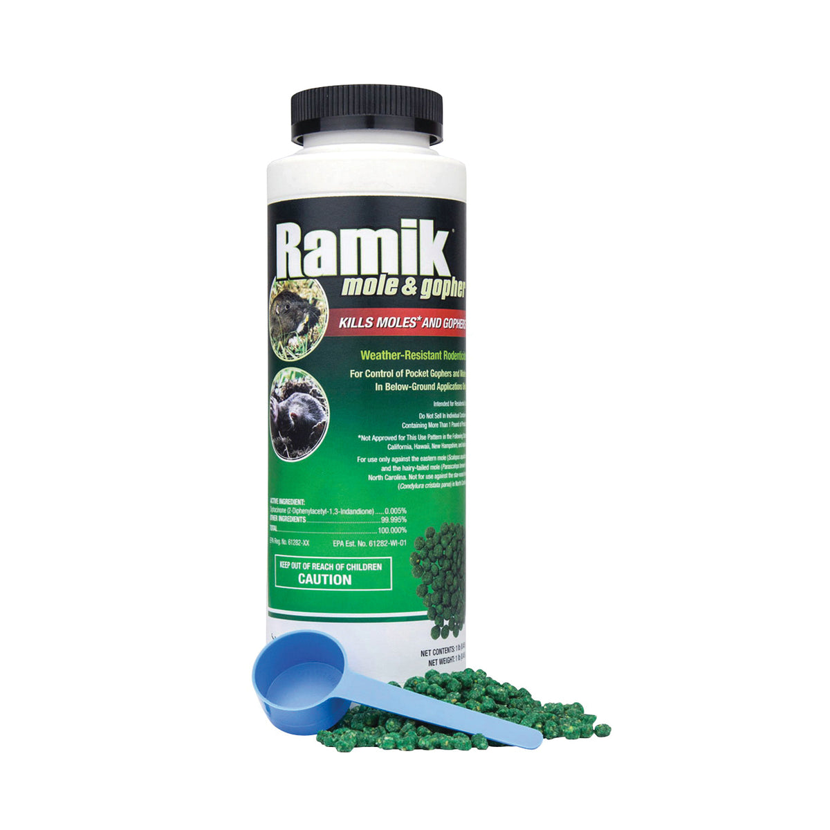 NEOGEN 116309 Mole and Gopher Bait, Pellet, 1 lb Jar