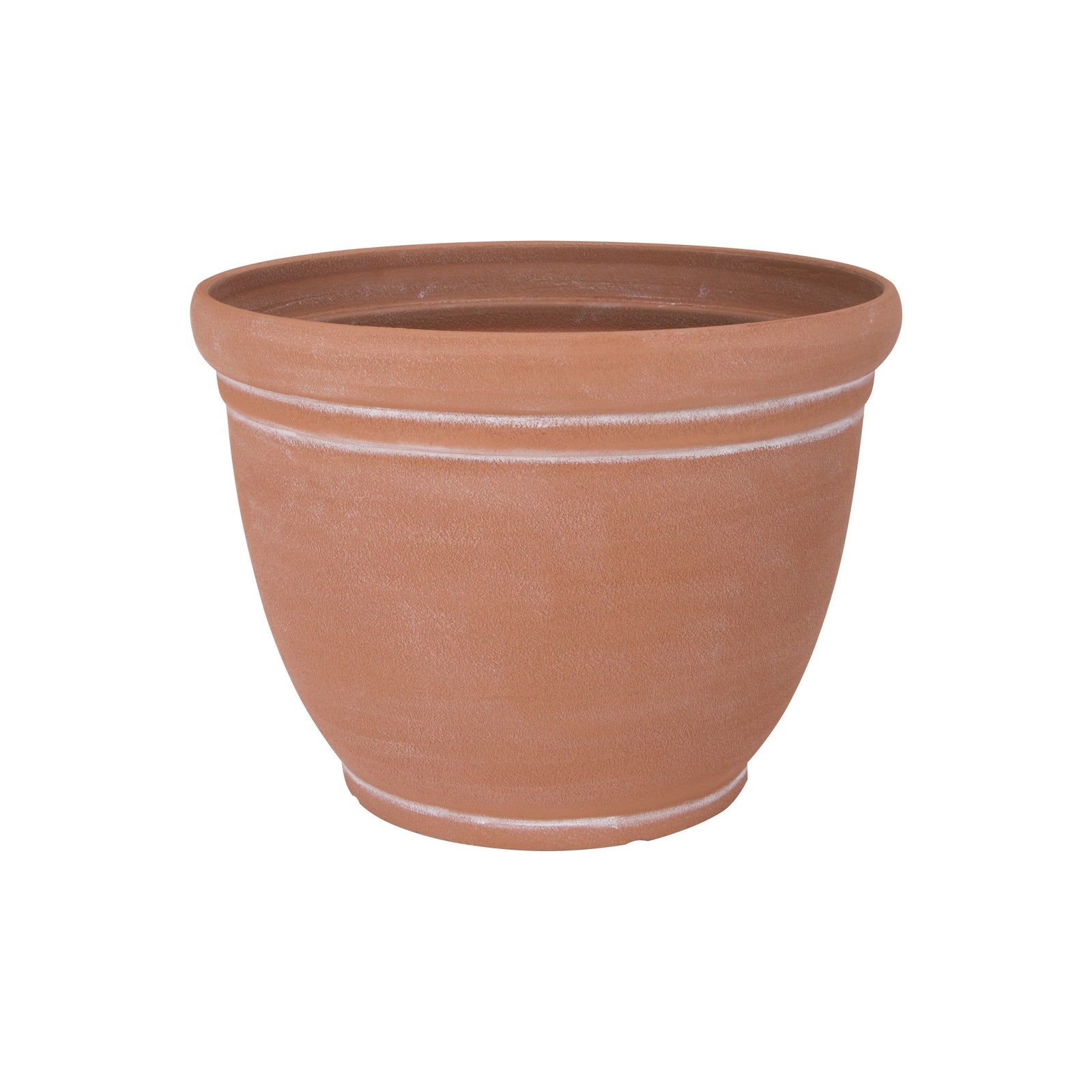 Landscapers Select PT-S059 Planter, 15 in Dia, Round, Resin, Terra Cotta, Terra Cotta
