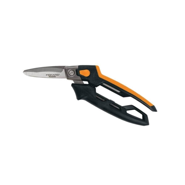 FISKARS PowerArc Series 710300-1001 Utility Snip, 8-1/4 in OAL, Straight Cut, Stainless Steel Blade, Straight Handle