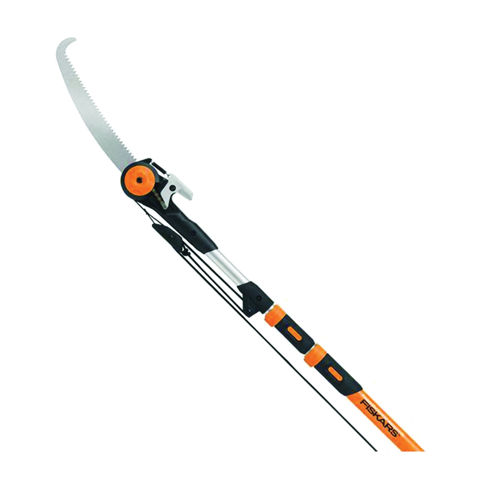 FISKARS 394631-1001 Pole Saw and Pruner, 1-1/4 in Dia Cutting Capacity, Steel Blade, 7 to 16 ft L Extension