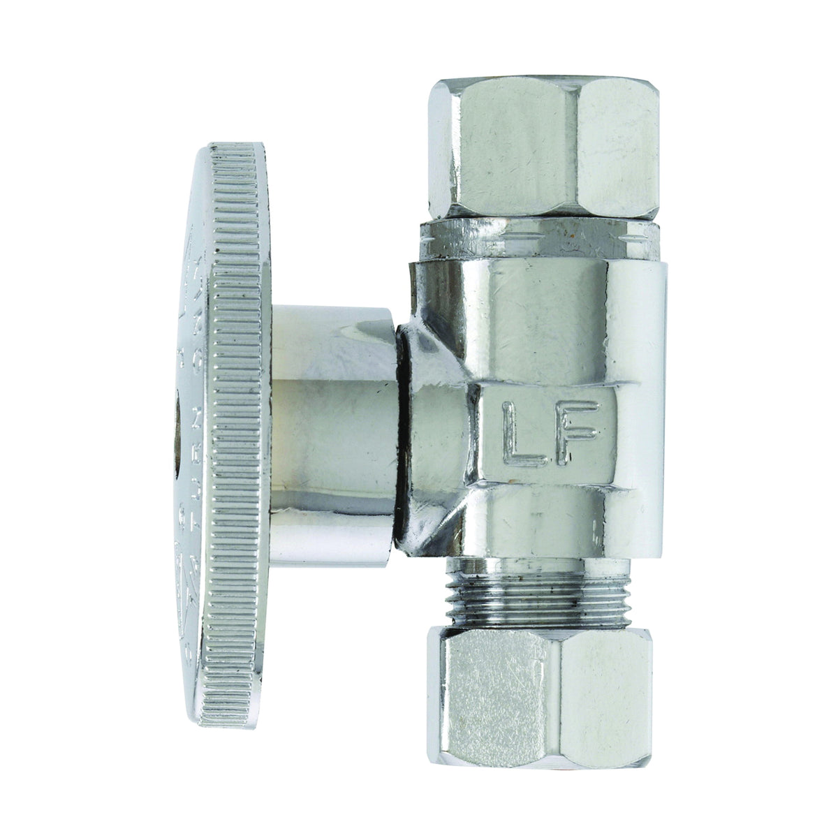 Plumb Pak PP2072LF Straight Stop Valve, 3/8 in Connection, Female Compression x Compression, Quarter-Turn Actuator