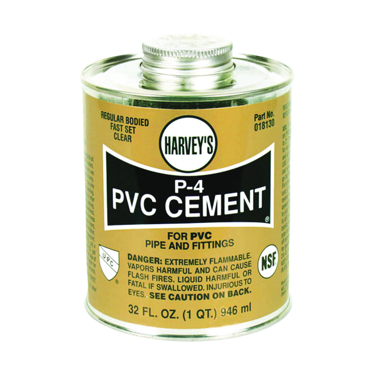 Harvey 018130-12 Solvent Cement, 32 oz Can, Liquid, Clear