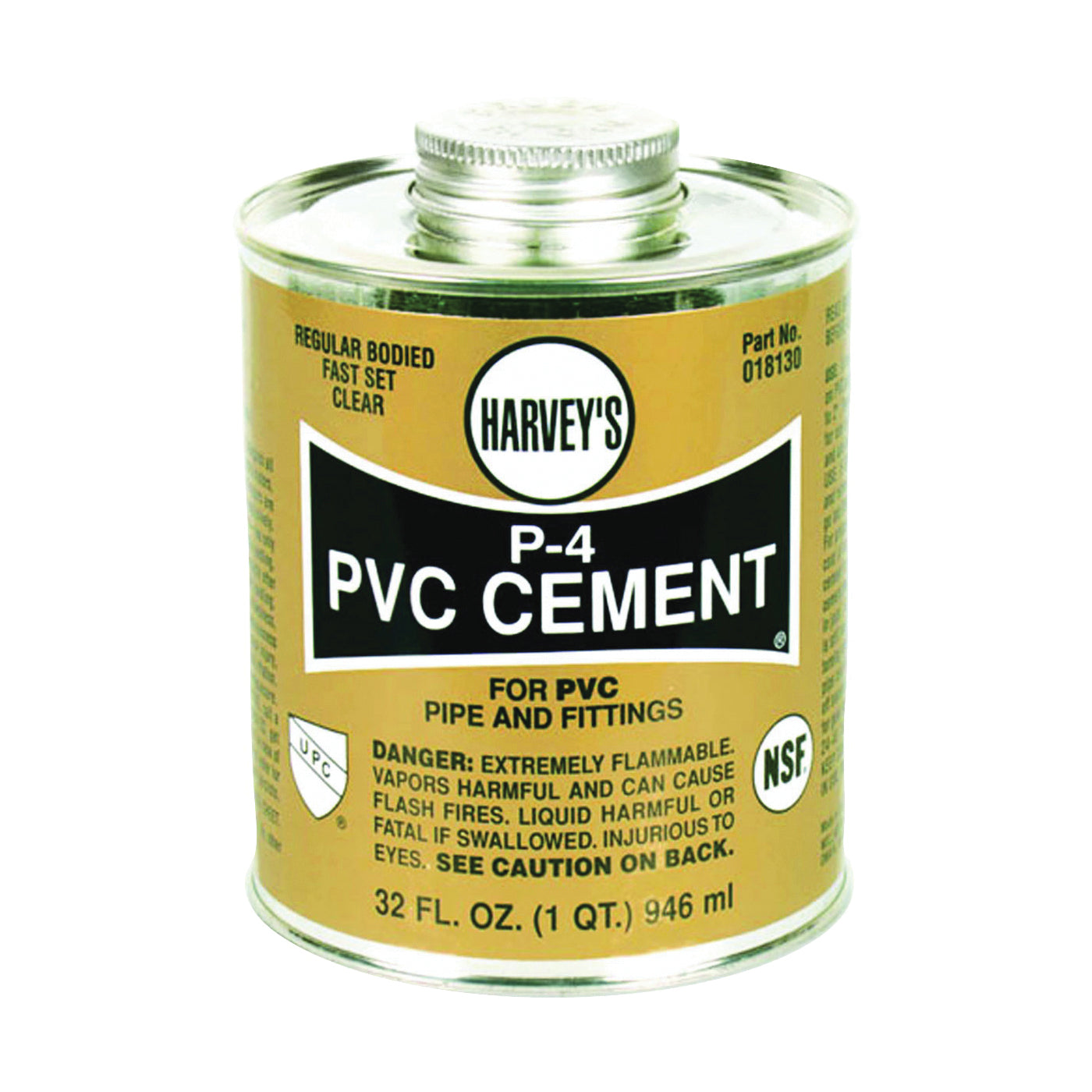 Harvey 018130-12 Solvent Cement, 32 oz Can, Liquid, Clear