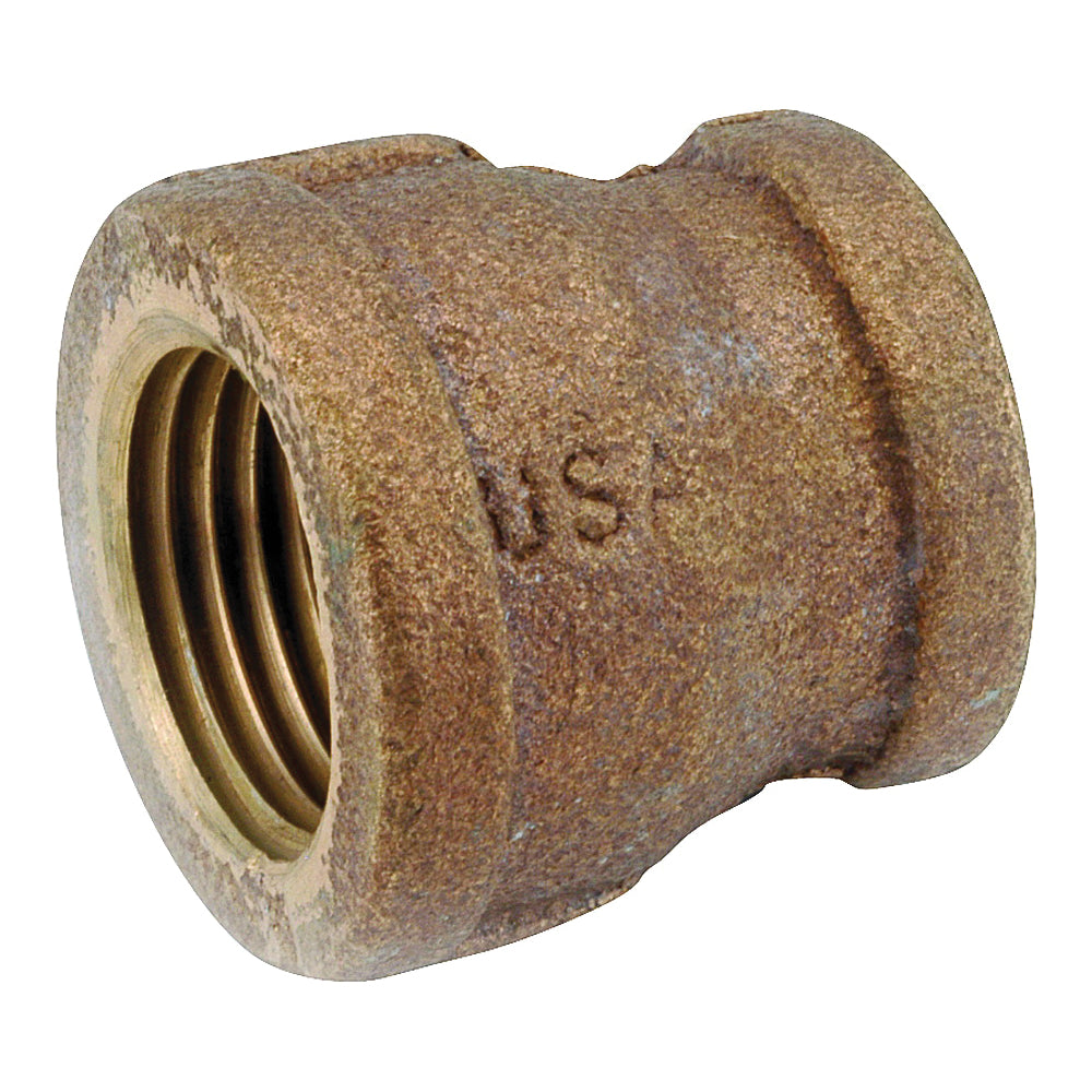 Anderson Metals 738119-1612 Reducing Pipe Coupling, 1 x 3/4 in, FIPT, Brass, 200 psi Pressure