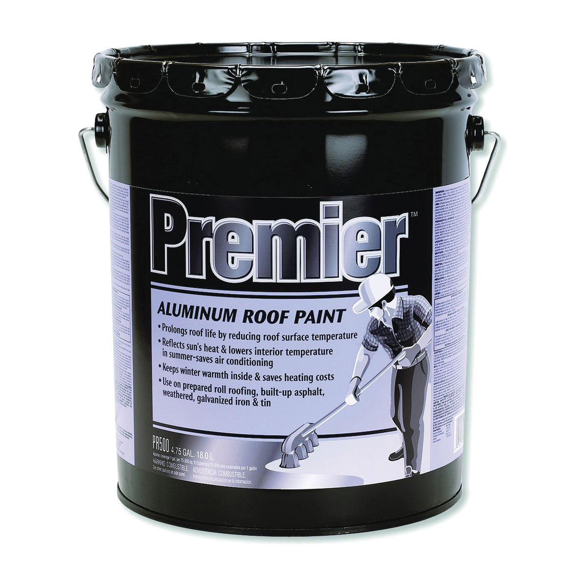 Henry PR500070 Roof Coating, Silver, 18 L Pail, Liquid