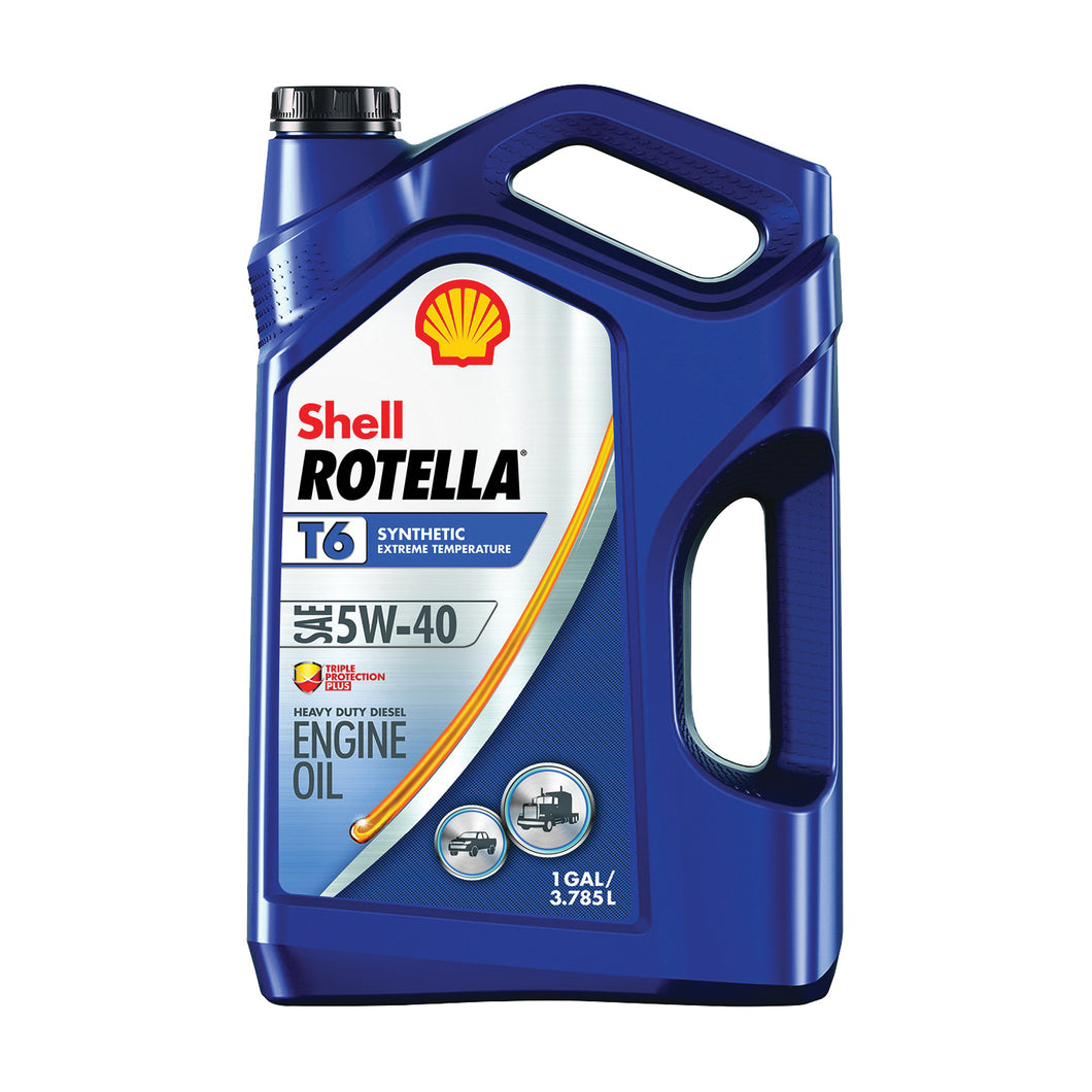 Shell Rotella T6 550045347 Diesel Motor Oil, 5W-40, 1 gal Jug