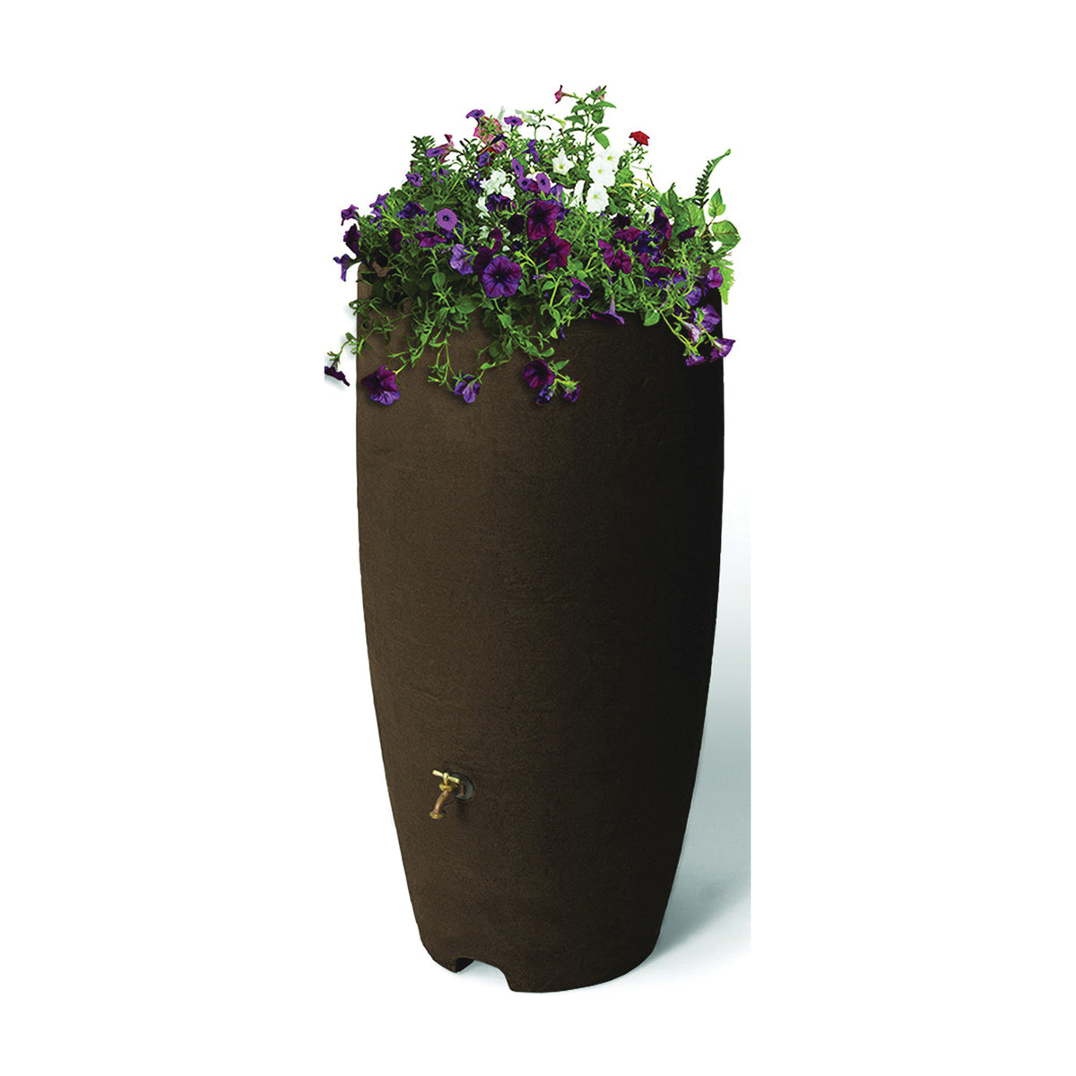 Algreen 86311 Rain Barrel, 80 gal Capacity, Plastic, Brownstone