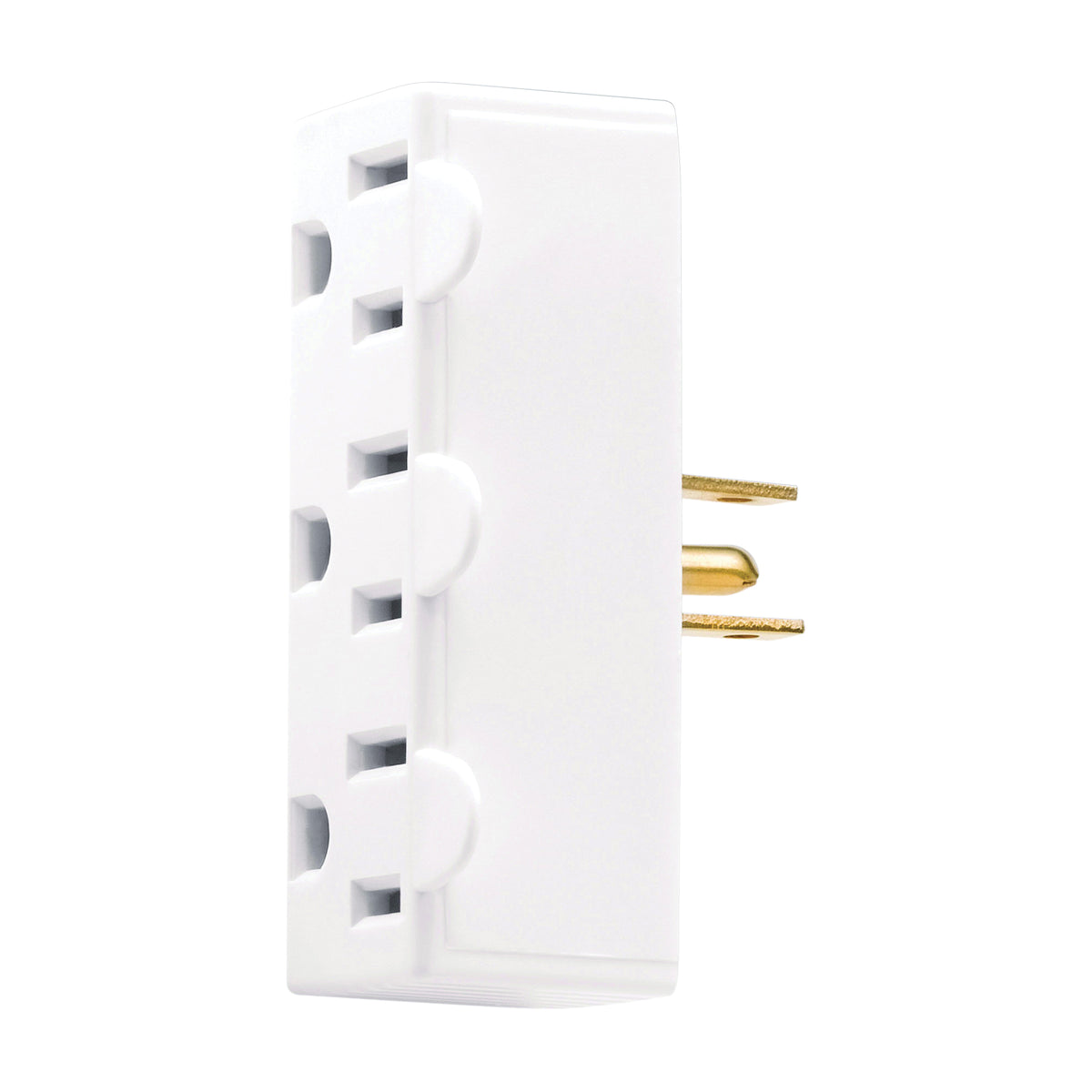 Eaton Cooper Wiring 1147W-BOX Outlet Adapter, 2 -Pole, 15 A, 125 V, 3 -Outlet, NEMA: NEMA 5-15R