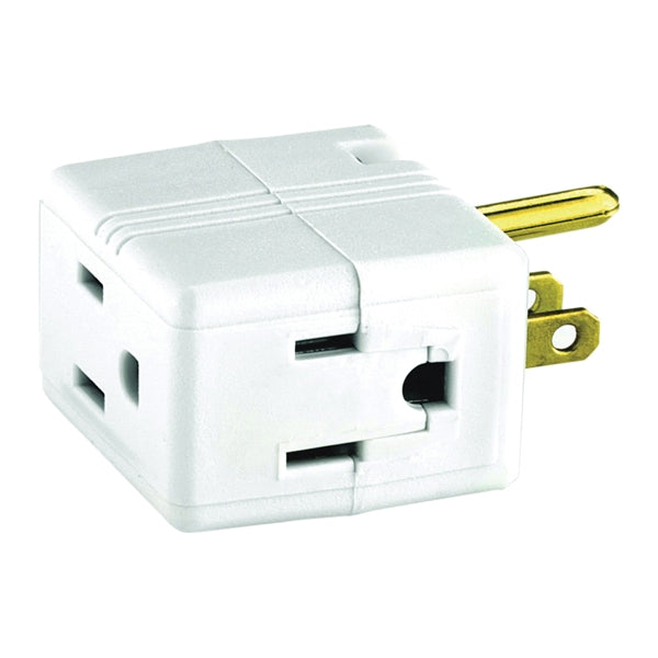 Eaton Cooper Wiring 1482W-BOX Outlet Tap, 2 -Pole, 15 A, 125 V, 3 -Outlet, NEMA: NEMA 5-15R