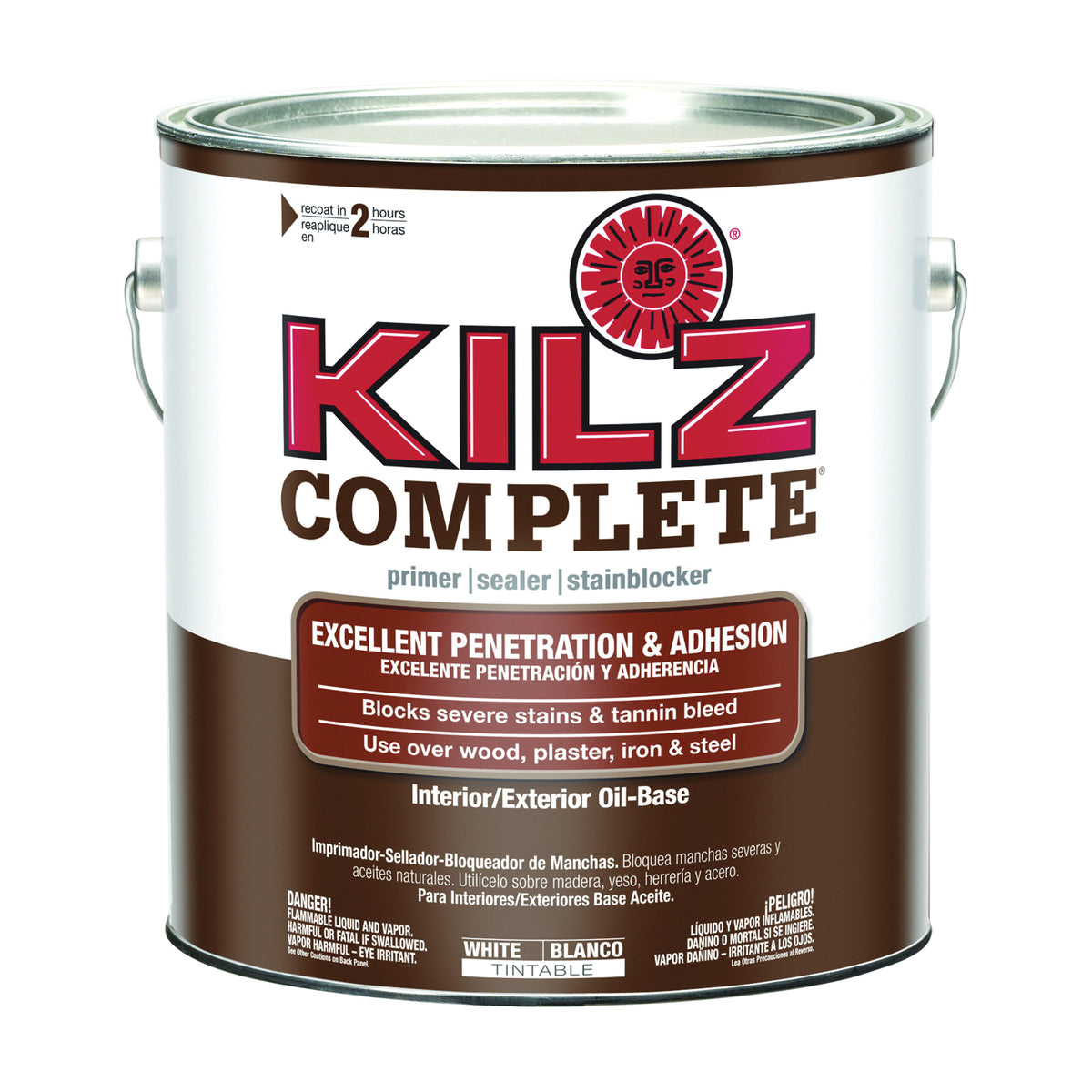 Kilz L101211 Sealer and Primer, White, 5 gal, Can