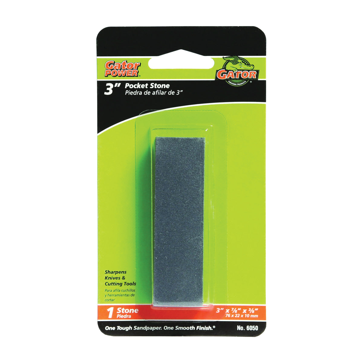Gator 6050 Pocket Sharpening Stone, 3 in L, 7/8 in W, 3/8 in Thick, Coarse/Medium, Silicone Carbide Abrasive