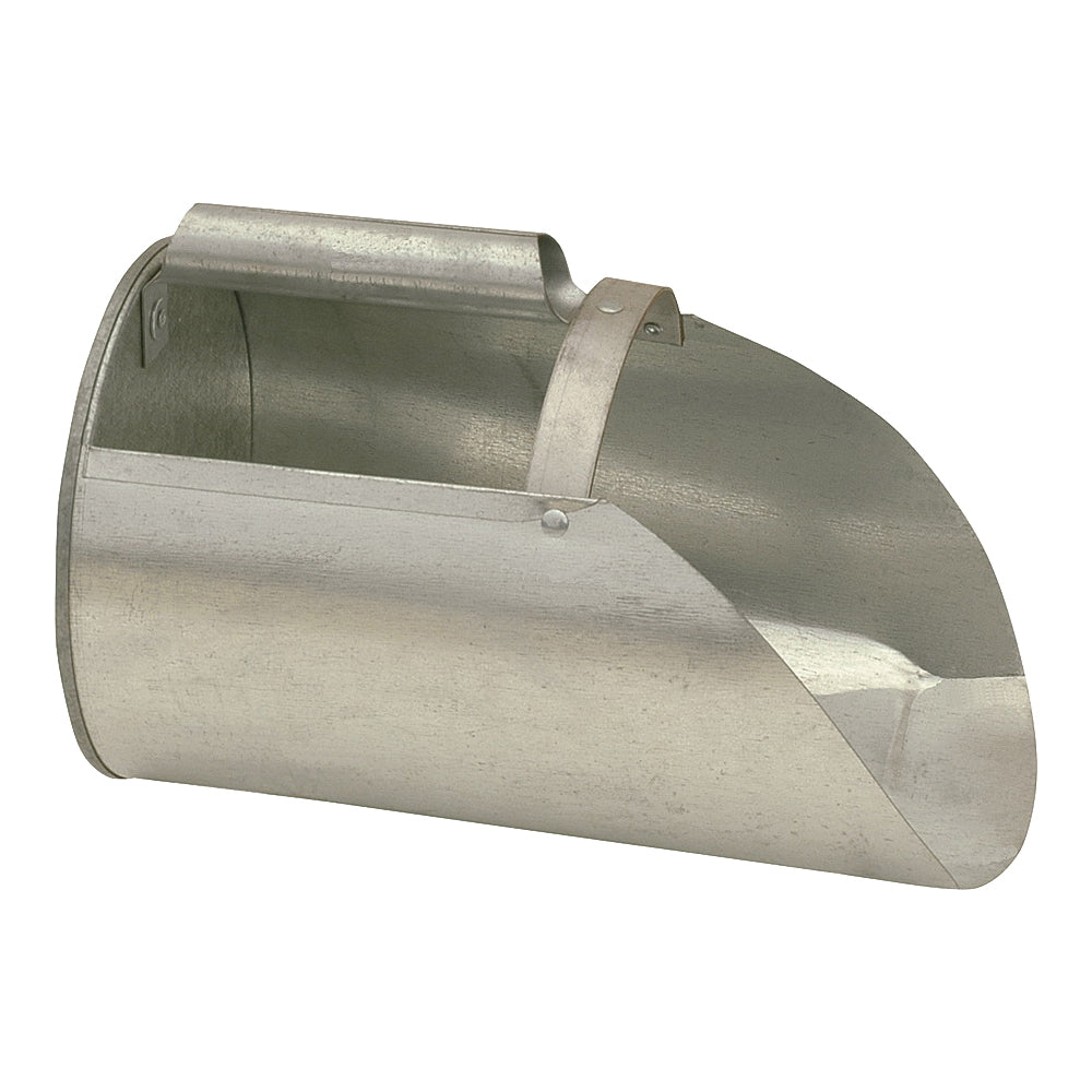 BROWER F4 Feed Scoop, 3.5 lb Capacity, Steel, Galvanized, 11-1/4 in L
