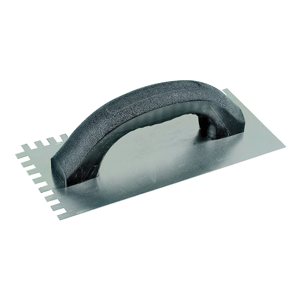 M-D 49102 Tile Installation Trowel, 9 in L, 4 in W, Square Notch, Ergonomic Handle