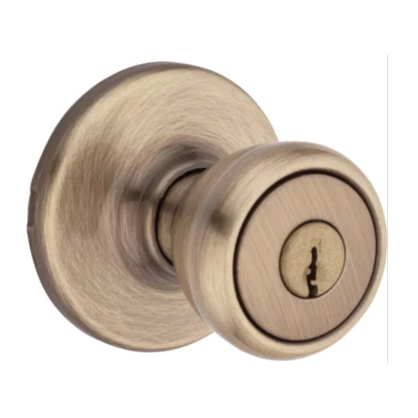 Kwikset 400T56ALRCSK3BX Keyed Entry Knob, Solid Brass, Antique Brass