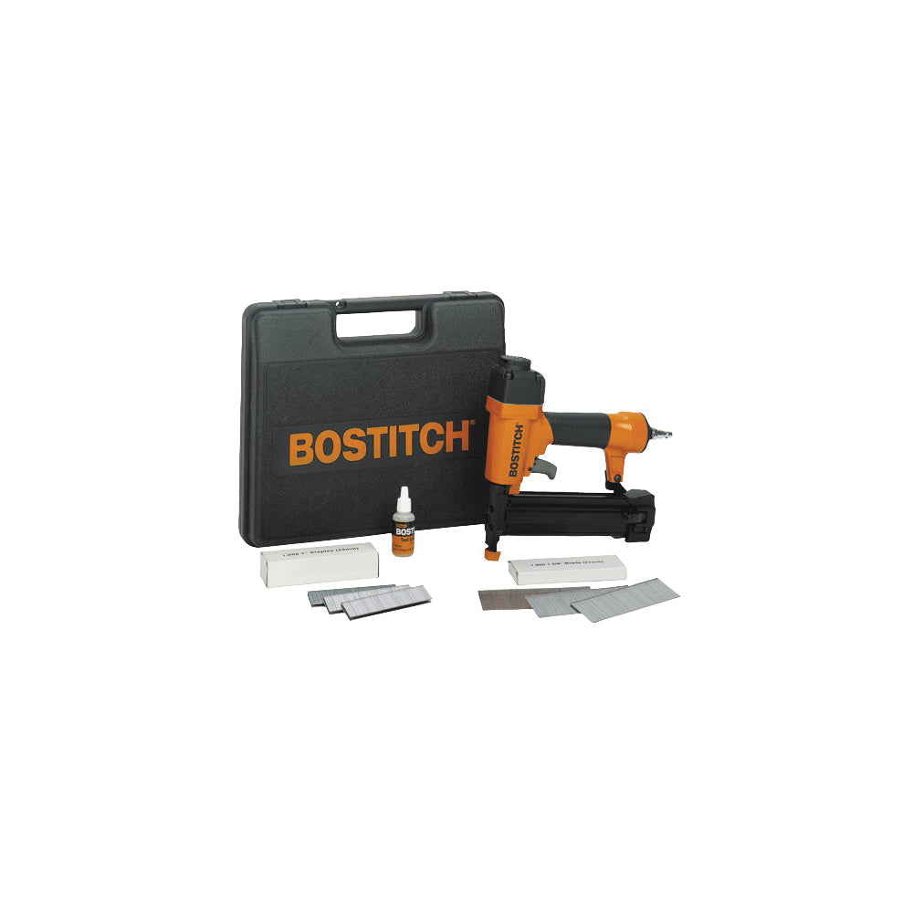 Bostitch SB-2IN1 Nailer/Stapler Combo Kit, 100 Magazine, Glue Collation, 5/8 to 1-5/8 in Fastener