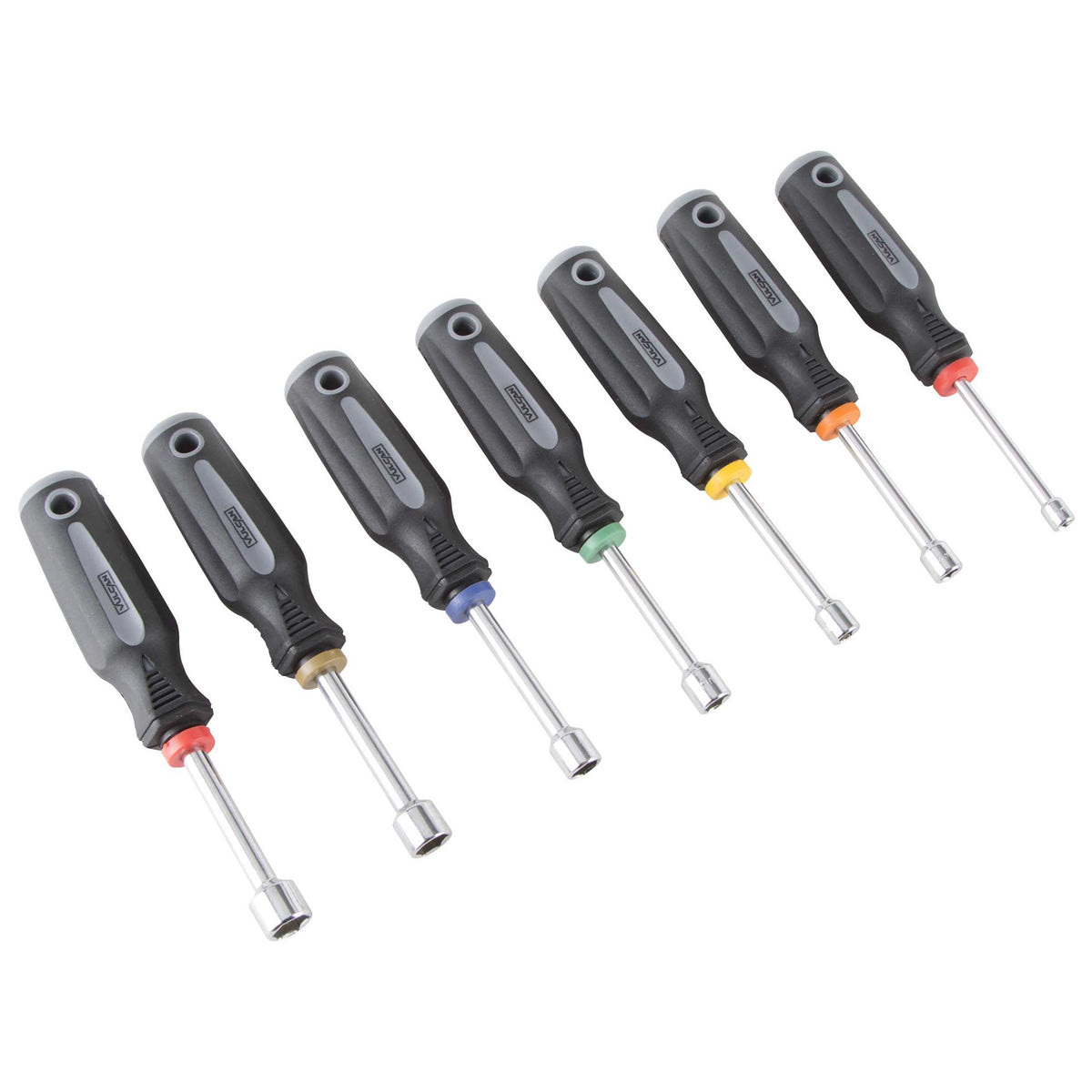 Vulcan SD-SET-4 Nut Driver Set, 7-Piece, Carbon Steel, Chrome, Black &amp; Gray (Handle)