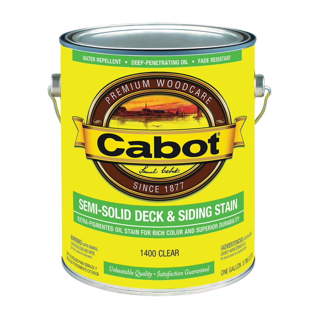 Cabot 140.0001400.007 Deck and Siding Stain, Clear, Liquid, 1 gal