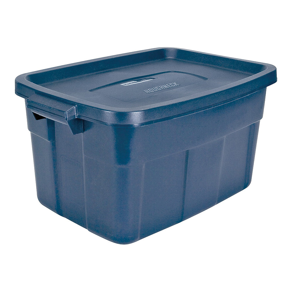 Rubbermaid Roughneck RMRT140008 Nestable Storage Box, Polyethylene, Dark Indigo, 23.9 in L, 15.9 in W, 12.2 in H