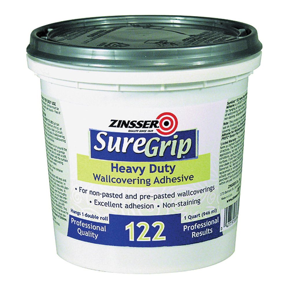 ZINSSER 69384 Wallcovering Adhesive Clear, Clear, 1 qt