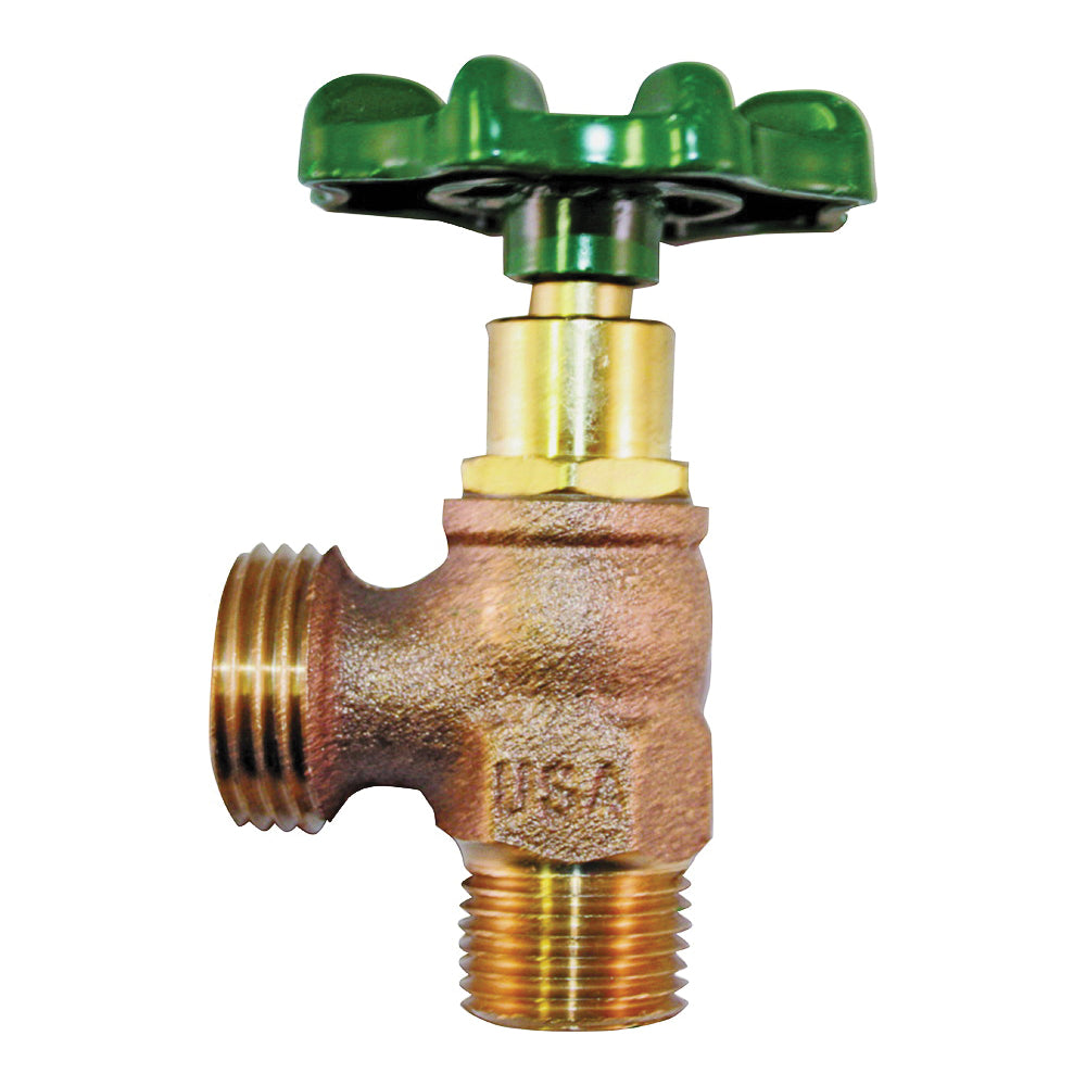 arrowhead 223LF Boiler Drain, 3/4 x 3/4 in Connection, MIP x Hose Thread, 125 psi Pressure, 8 to 9 gpm, Red Brass Body