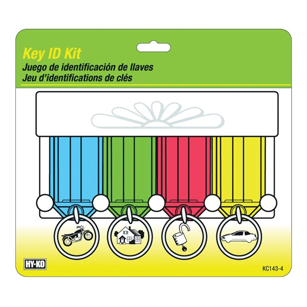 HY-KO KC143-4 Key Identification Tag Kit, Plastic