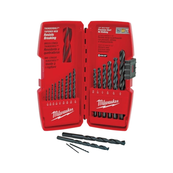 Milwaukee 48-89-2803 Drill Bit Set, 15-Piece, Steel, Black Oxide