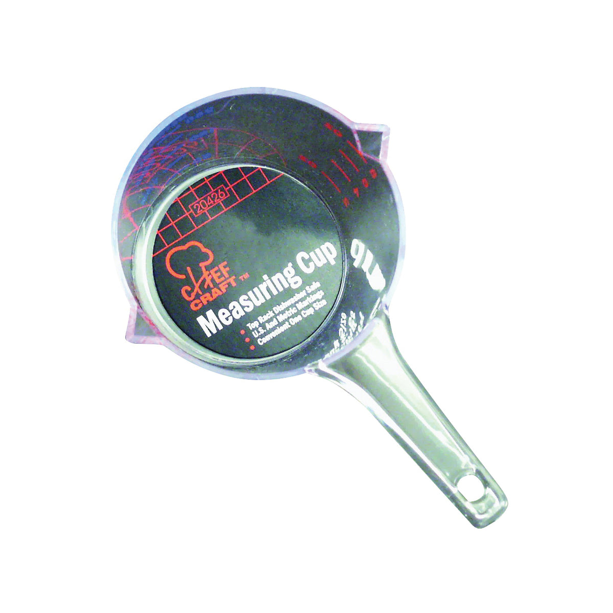 CHEF CRAFT 20426 Measuring Cup, Metric Graduation, Plastic, Clear