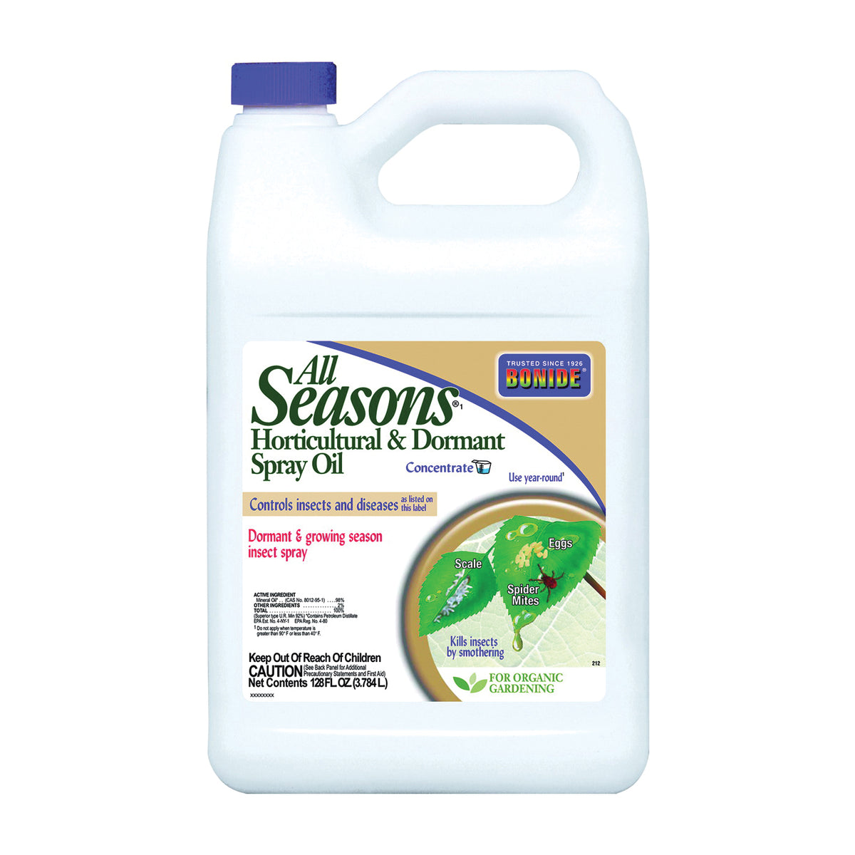 Bonide 212 Horticultural and Dormant Spray Oil, Liquid, Spray Application, 1 gal