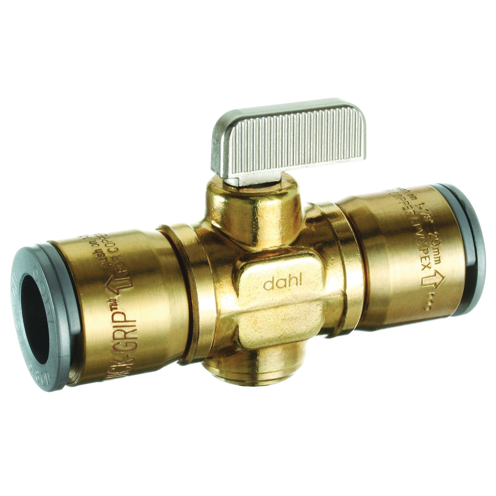 DAHL 521LB-QG3-QG3 Stop and Isolation Valve, 1/2 x 1/2 in Connection, Quick-Grip x Quick-Grip, 250 psi Pressure
