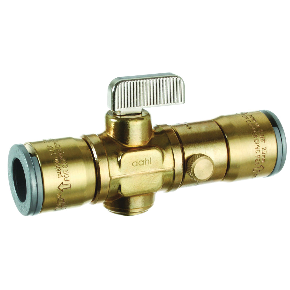 DAHL 521LB-QG3-QG3D Stop and Isolation Valve, 1/2 x 1/2 in Connection, Quick-Grip x Quick-Grip, 250 psi Pressure