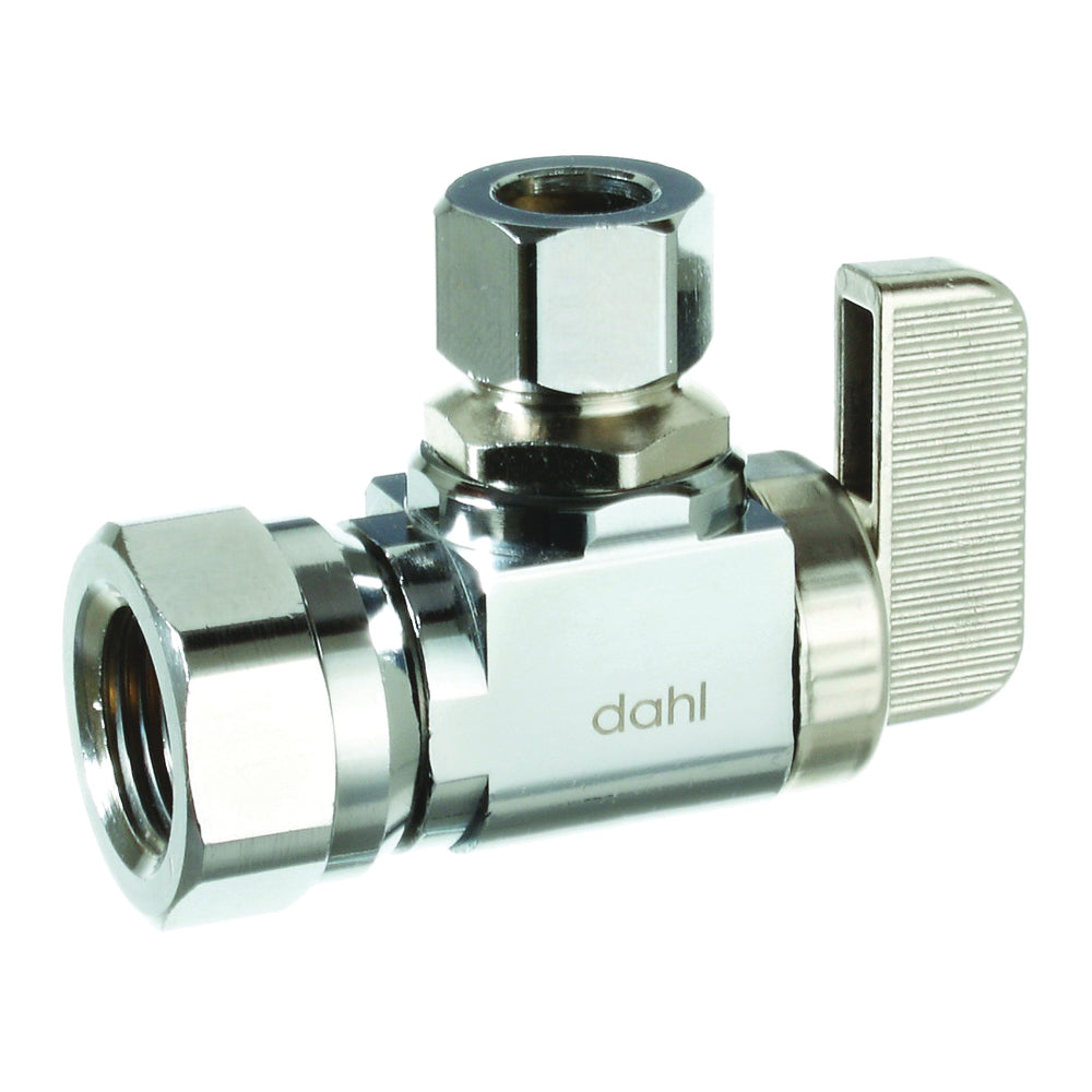 DAHL mini-ball 211-53-31-BAG Stop Valve, 1/2 x 3/8 in Connection, FIP x Compression, 250 psi Pressure, Manual Actuator