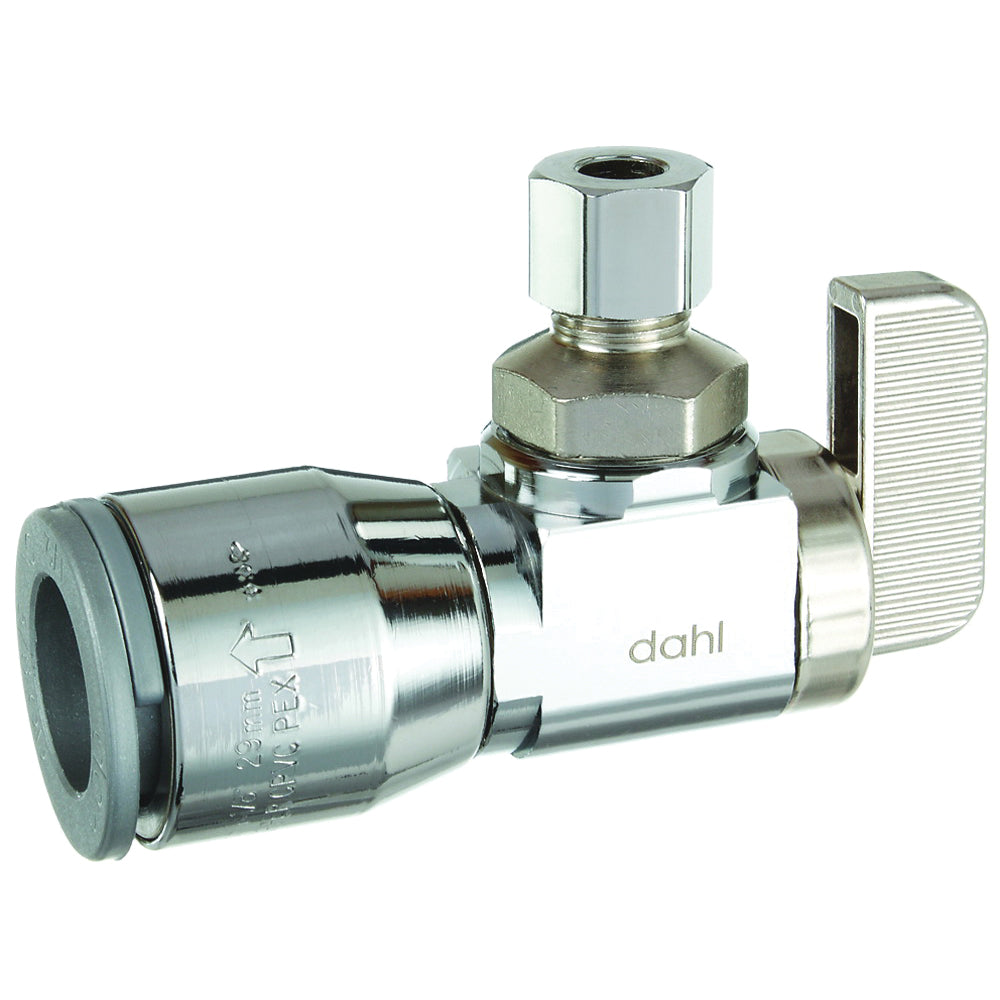 DAHL mini-ball 611-QG3-30 Stop Valve, 1/2 x 1/4 in Connection, Compression, 250 psi Pressure, Manual Actuator