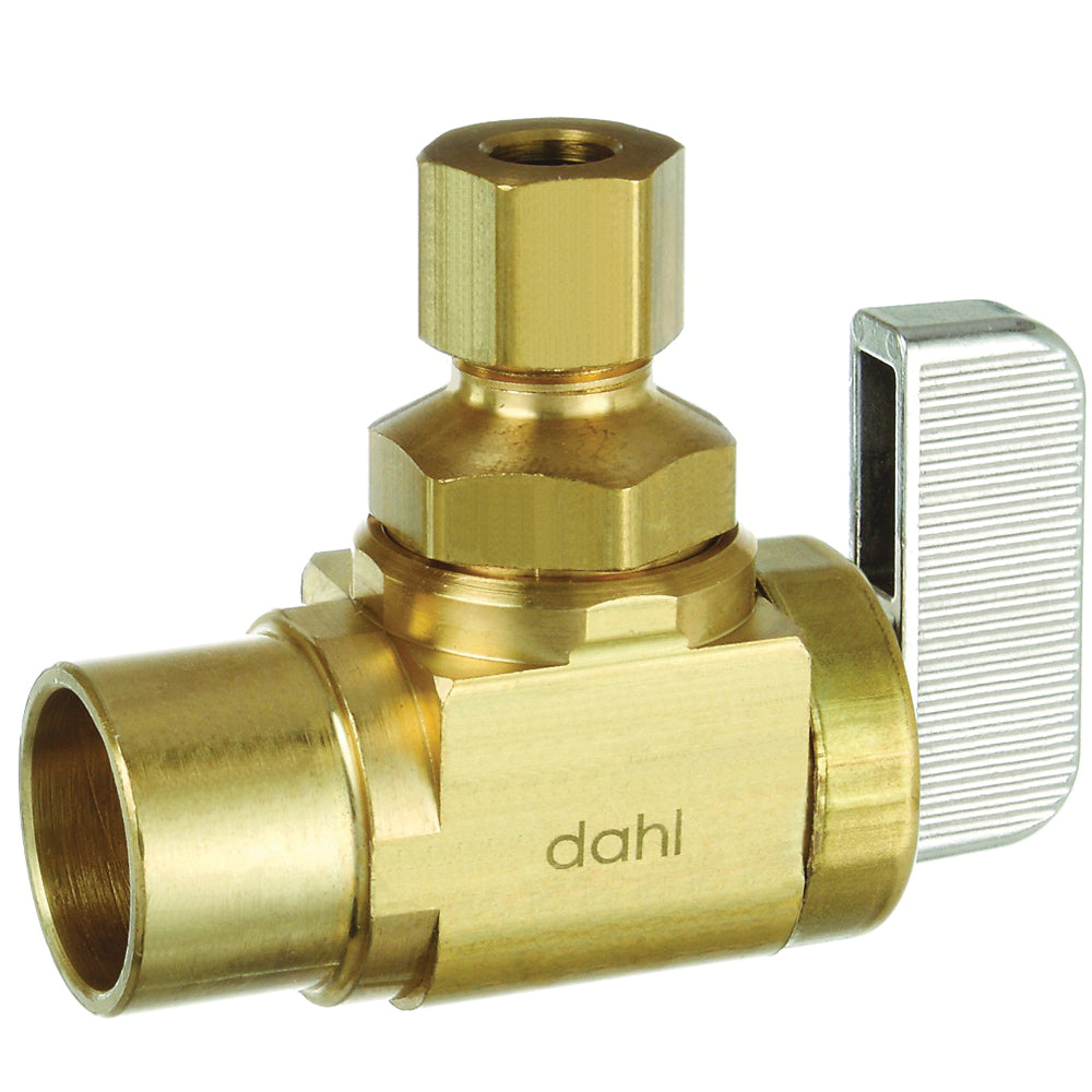 DAHL mini-ball 621-13-31-BAG Stop Valve, 1/2 x 3/8 in Connection, Female Solder x Compression, 250 psi Pressure