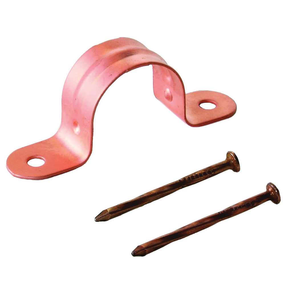 DAHL 9125 Tube Clamp, 3/4 in Opening, Copper, For: 1/2 in or 3/4 in Pipe
