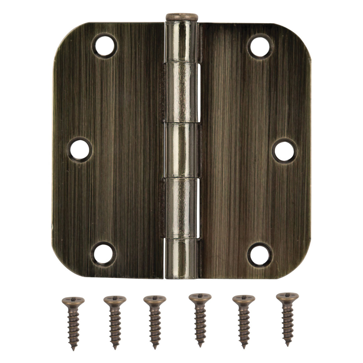 ProSource 20347ABX Door Hinge, Steel, Antique Brass, Loose Pin, 180 deg Range of Motion, Screw Mounting