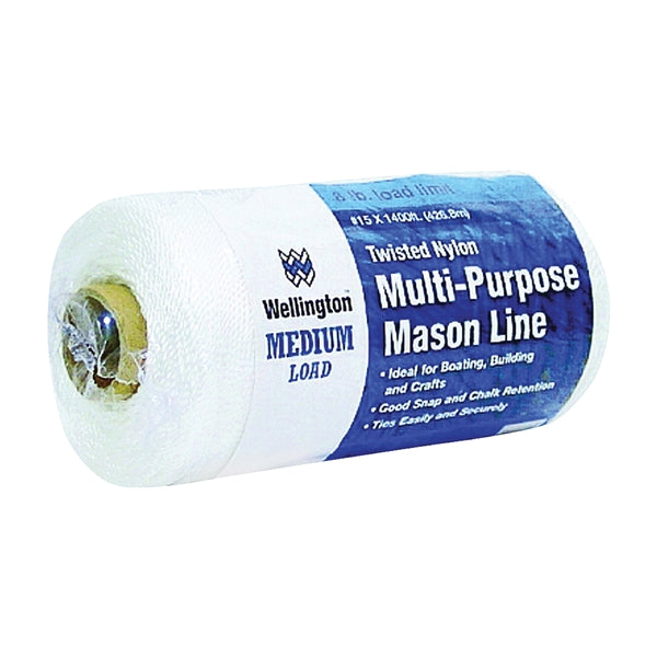 Wellington Puritan Series 10475 Seine Twine, #15 Dia, 1400 ft L, Nylon, White