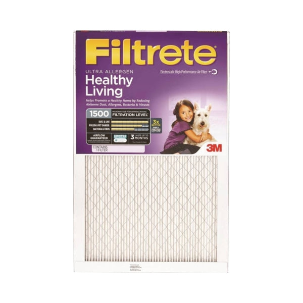 Filtrete 2019DC-6 Electrostatic Air Filter, 20 in L, 12 in W, 11 MERV, Microfiber Filter Media, Cardboard Frame
