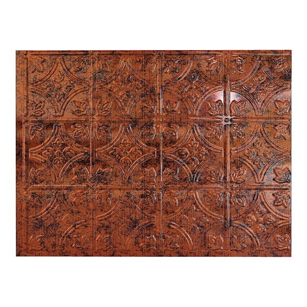 Fasade D6018 Backsplash Panel, 24 in L, 18 in W, Thermoplastic, Moonstone Copper